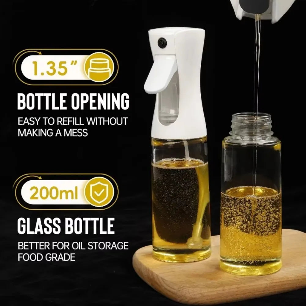 Spray de aceite para cocinar, botella dispensadora de aceite de oliva, pulverizador, niebla, vinagre de aceite de calidad alimentaria reutilizable, botella pulverizadora, accesorios de cocina