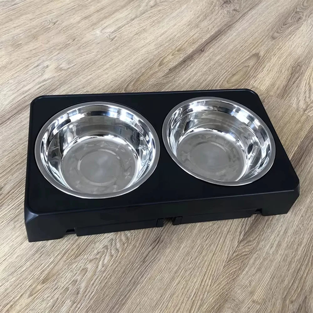 Comederos Elevados para Perros con Soporte Ajustable y Doble Tazón de Acero Inoxidable para Comida y Agua, para Perros Pequeños, Medianos y Grandes