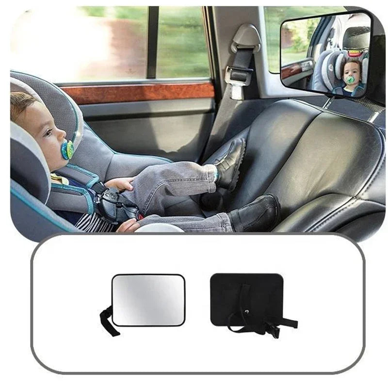 1 Uds. Espejo ancho ajustable para asiento trasero de coche asiento para bebé/niño Monitor de espejo de seguridad para coche espejo cuadrado de seguridad para coche Interior de coche