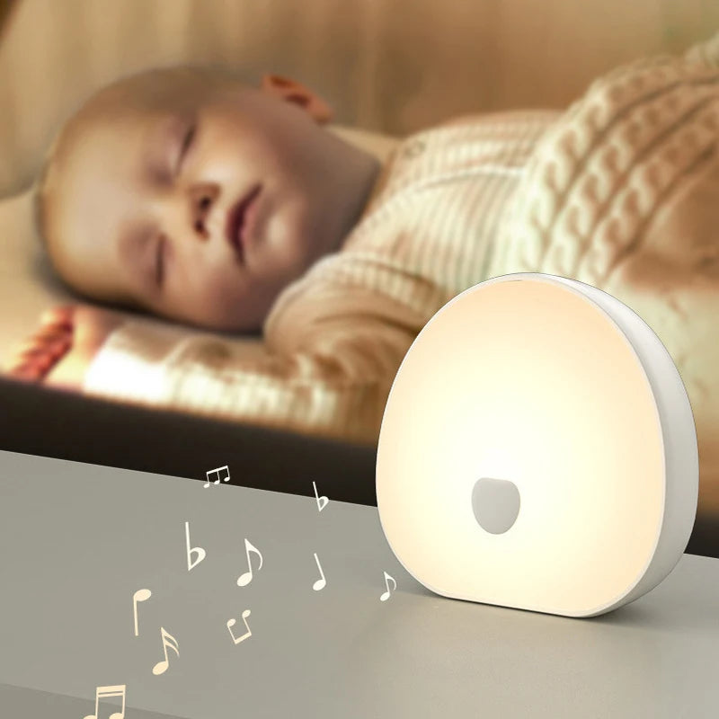 Máquina de ruido blanco para dormir RGB con sonido relajante, luz LED nocturna recargable táctil, lámpara relajante de Audio y sueño para bebé