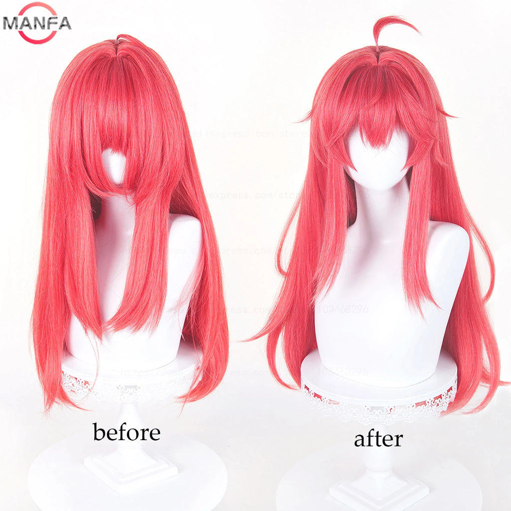 Peluca de cosplay Nanally Coluccis, pelucas sintéticas resistentes al calor para anime + gorro para peluca