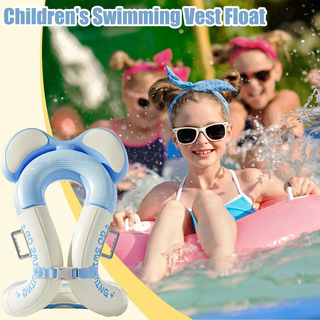 Chaleco de anillo de natación inflable con bolsas de aire dobles y hebilla de seguridad ajustable, flotador de piscina para niños, fiesta de juegos acuáticos
