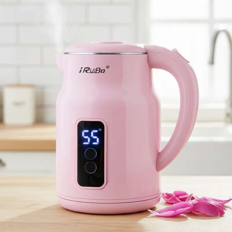 Iruibo 2.5l hervidor eléctrico 1000W casa cocina de calentamiento rápido hervidor de té de ebullición automático de protección de apagado de energía 110V hervidor de acero inoxidable