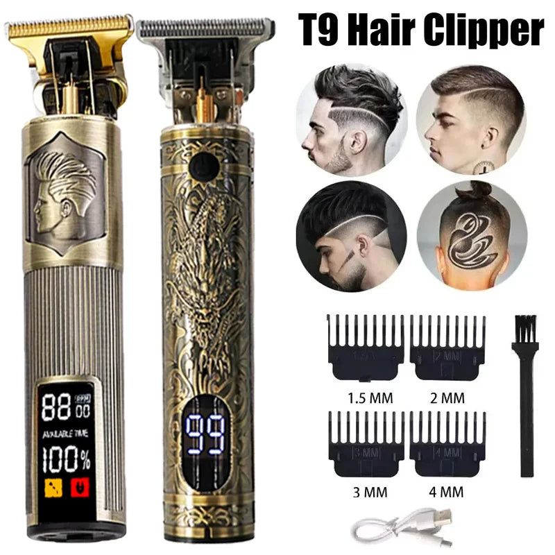 ¡Nuevo! Cortapelos/accesorios eléctricos T9 |   Afeitadora Profesional USB |   Máquina cortadora de decoloración calva de 0 mm portátil para hombres corte de pelo en casa