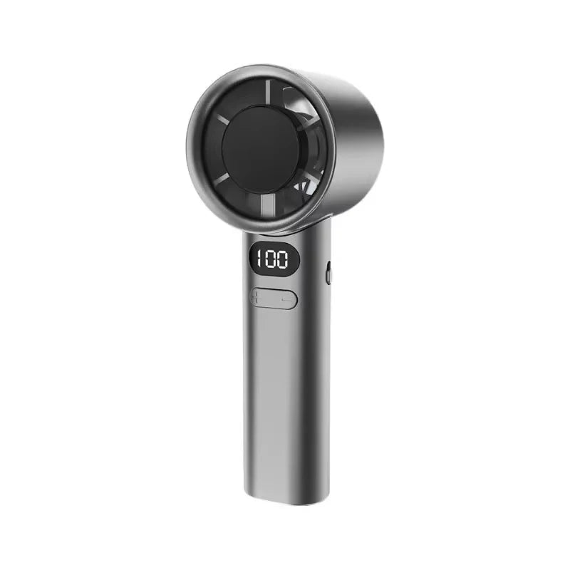 Mini Ventilador Portátil de Mano con Pantalla LED, Ventilador de Alta Velocidad, Ventilador de Escritorio, Refrigeración para Exteriores, Ventilador Recargable