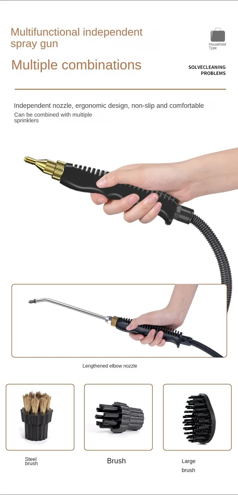 Limpiador a Vapor de Alta Temperatura, Lavadora a Presión, Máquina de Limpieza a Vapor para Aire Acondicionado, Cocina, Hogar y Automóvil