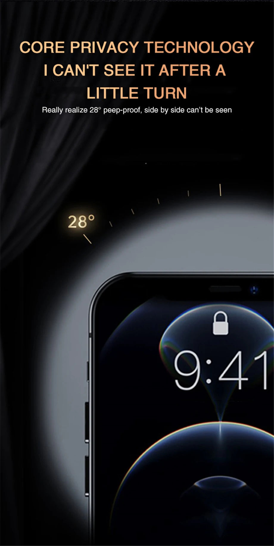 2 unidades de protector de pantalla antiespía de cubierta completa para iPhone 11 12 13 14 PRO MAX 6 7 8 Plus XS X XR de vidrio templado de privacidad