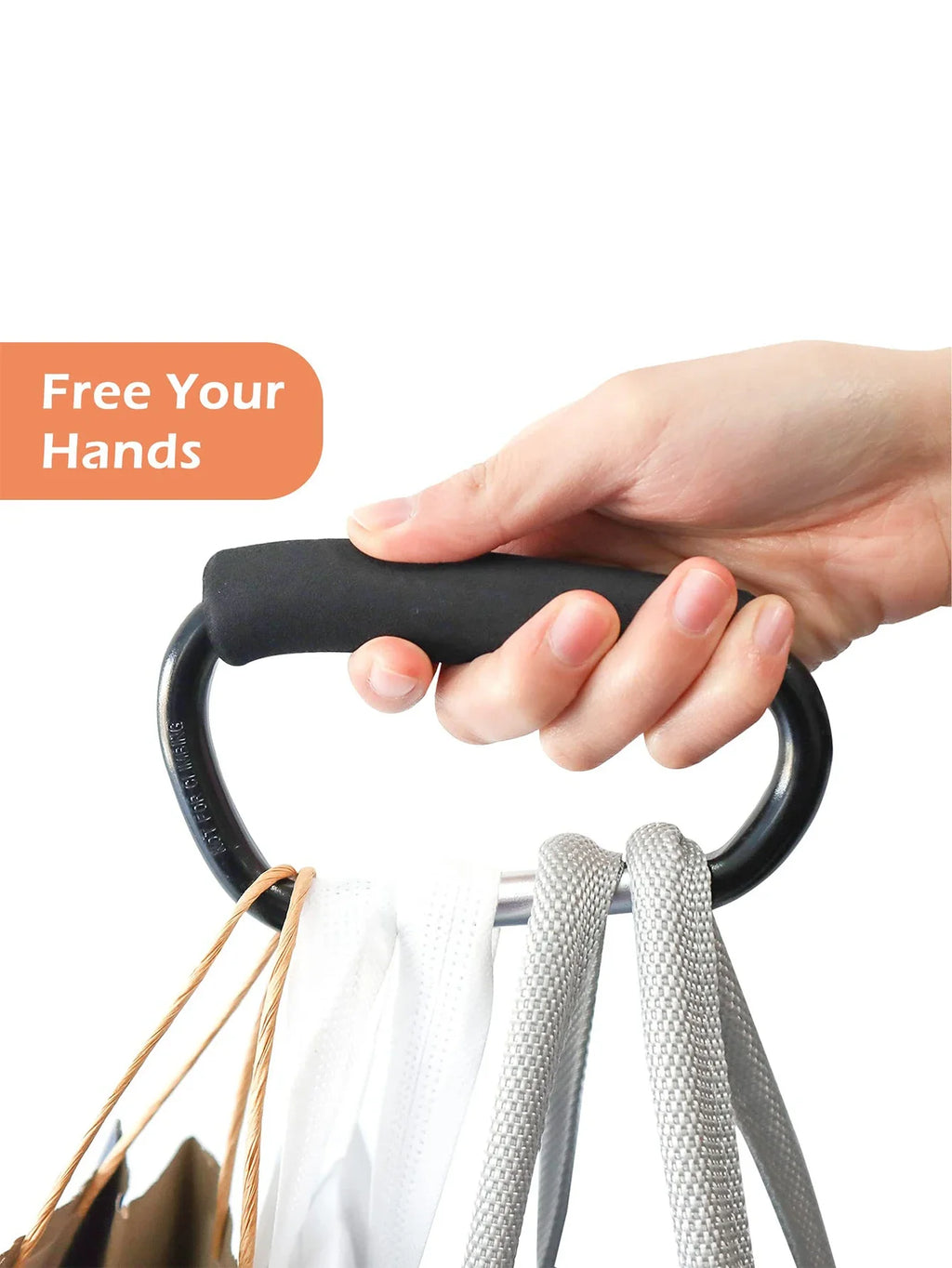 Mosquetón grande para cochecito, ganchos, organizador, anillo en D de aluminio, llavero con resorte, Clip, asa de transporte para colgar bolsos, bolsas de compras