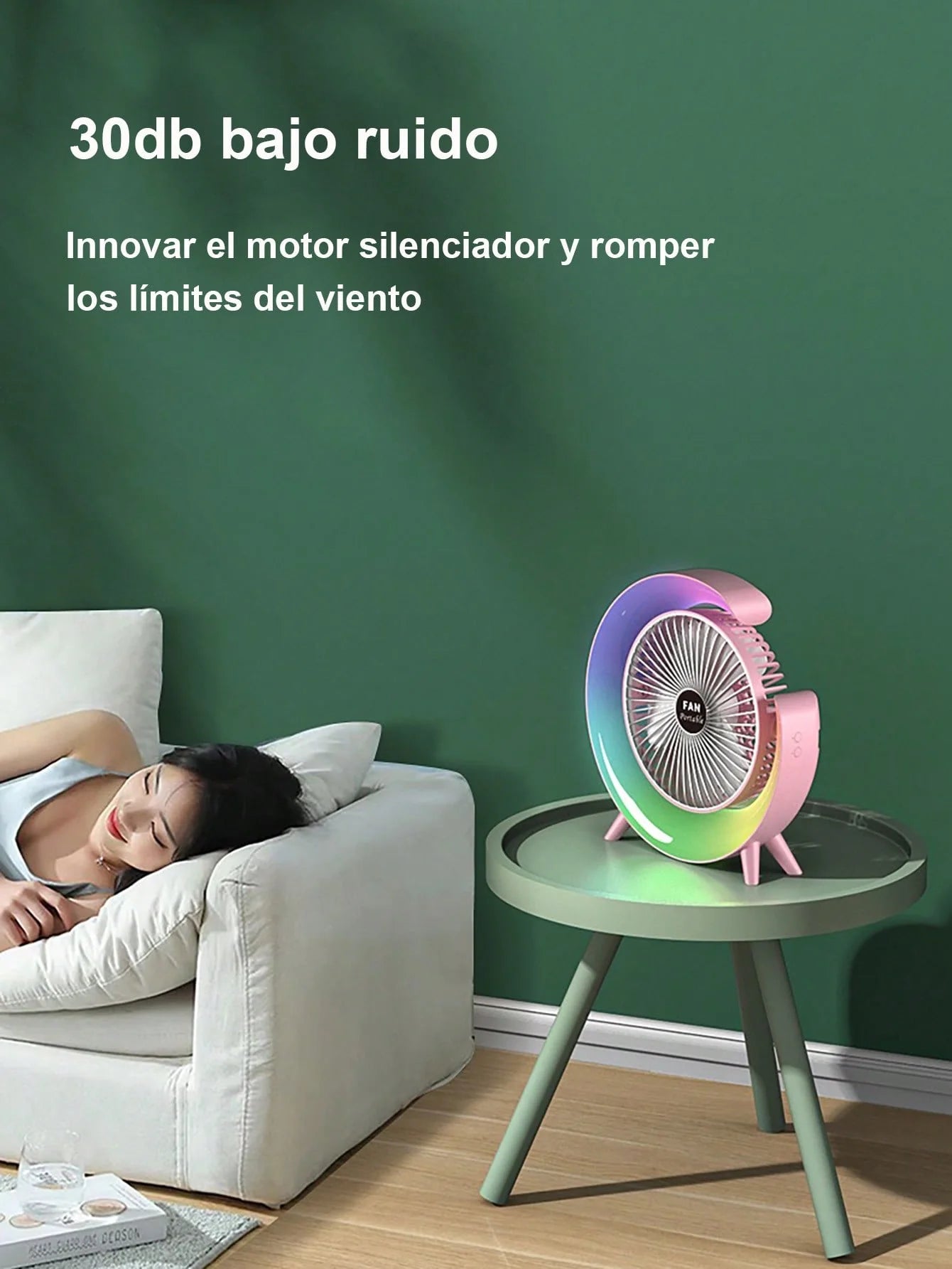 Carga USB lámpara de carreras de caballos de colores ventilador vertical mini carga portátil pequeña bobina de ventilador silenciosa lámpara de Ambiente de bajo ruido