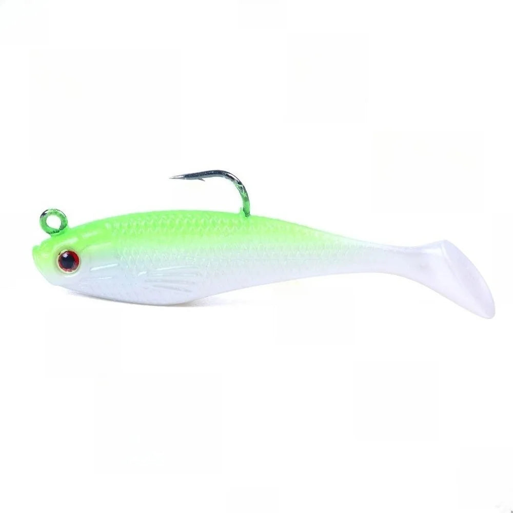 1 señuelo de pesca artificial portátil y realista con cabeza de plomo de colores, 8cm-10g, para pesca en hielo de invierno