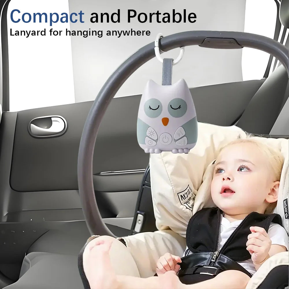 Máquina portátil de ruido blanco de búho para bebé 30, sonido Natural calmante, chupete para niños pequeños, ayuda cómoda para dormir, apto para viajes
