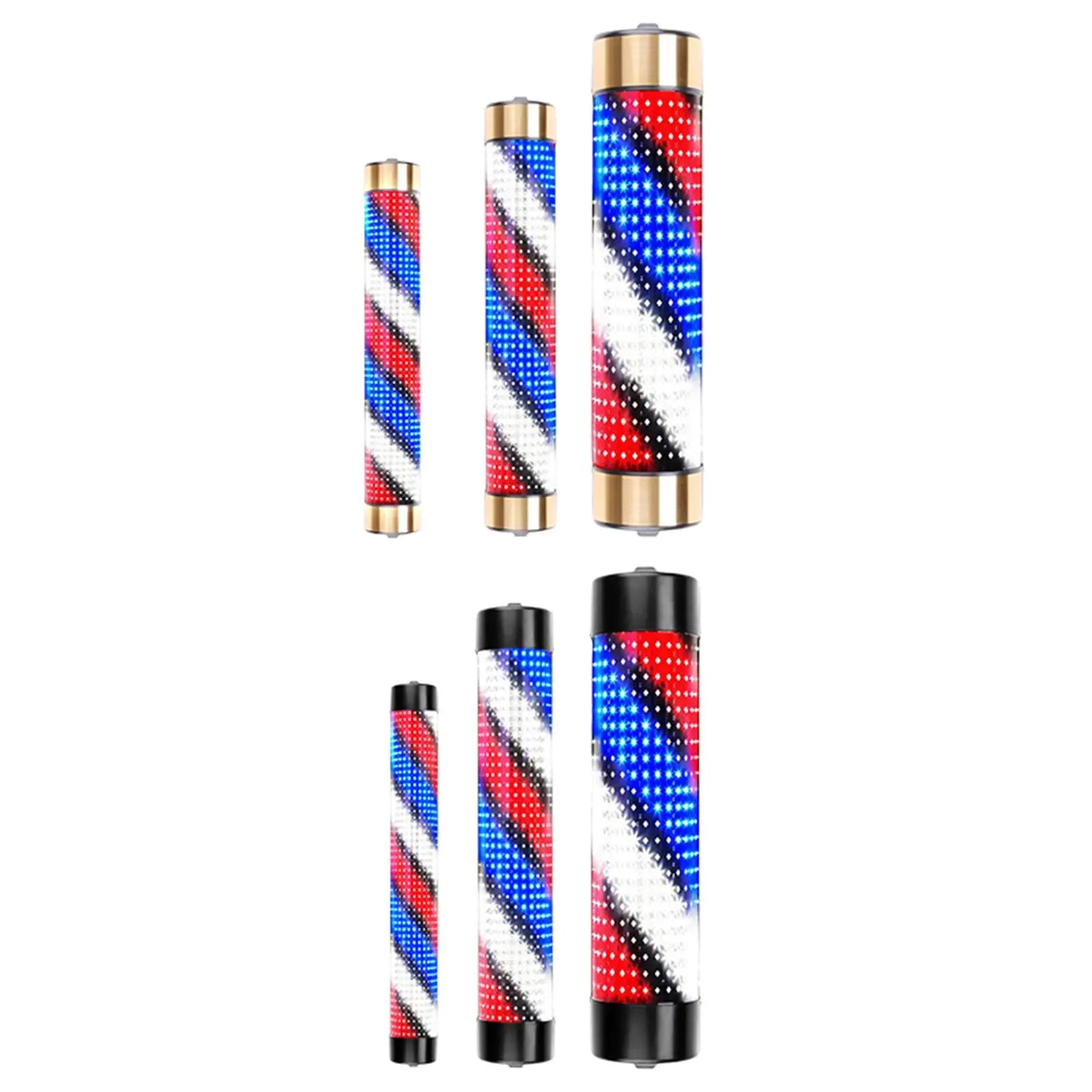 Luces de rayas de luz giratorias blancas, azules y rojas, impermeables, para barbería