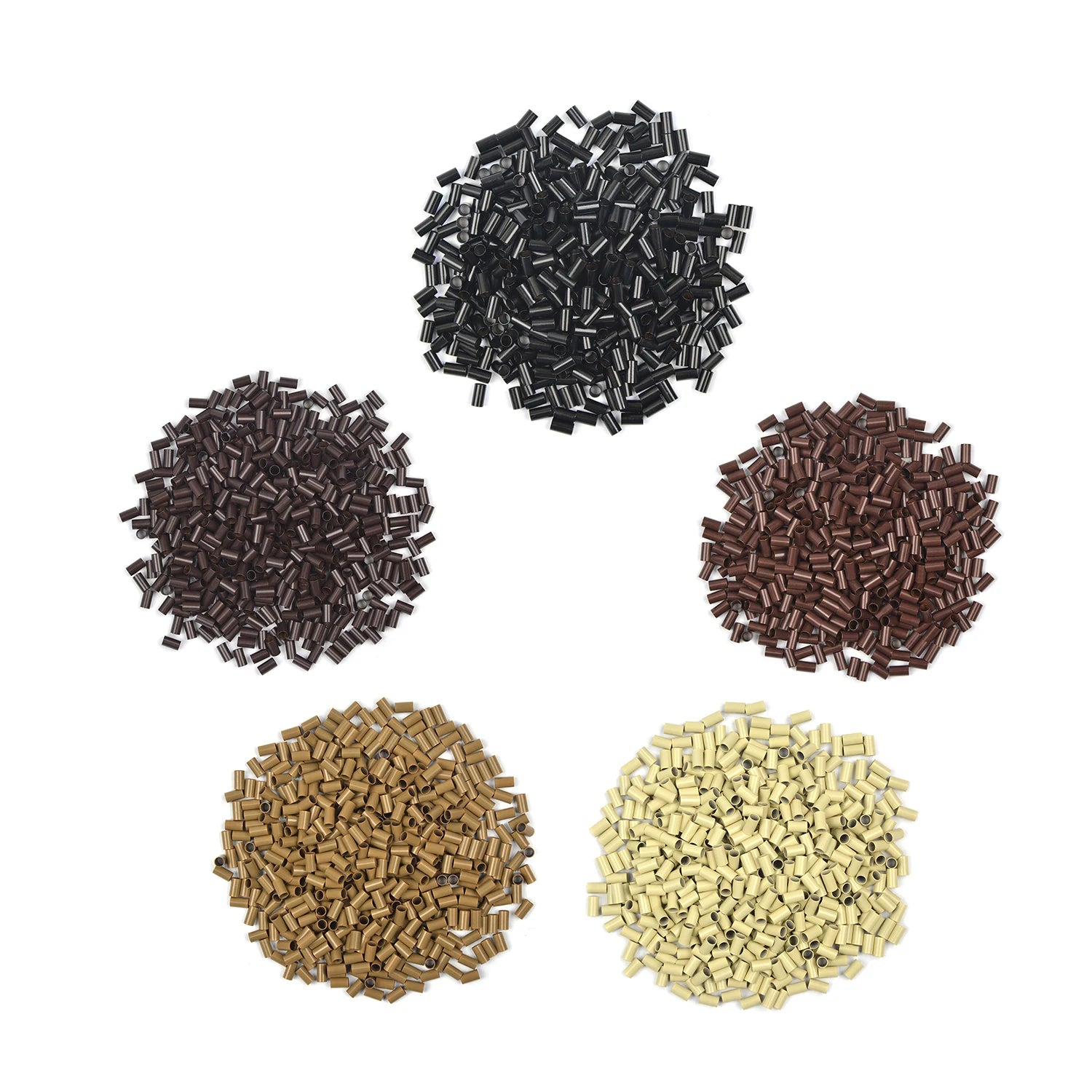 1000 Uds tubos de cobre Micro enlaces anillos para extensiones de cabello humano 3,5*3,1*6mm Micro cuentas de cobre