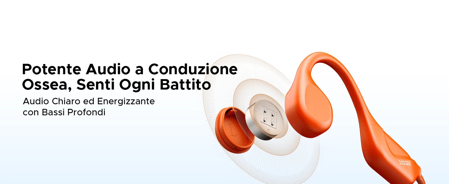 Audífonos DOOGEE BoneBeat Run Ray con Conducción Ósea, 10 Horas de Duración, Bluetooth 6.0, Dinámicos, Deportivos, Ligeros, Inalámbricos, de Diseño Abierto