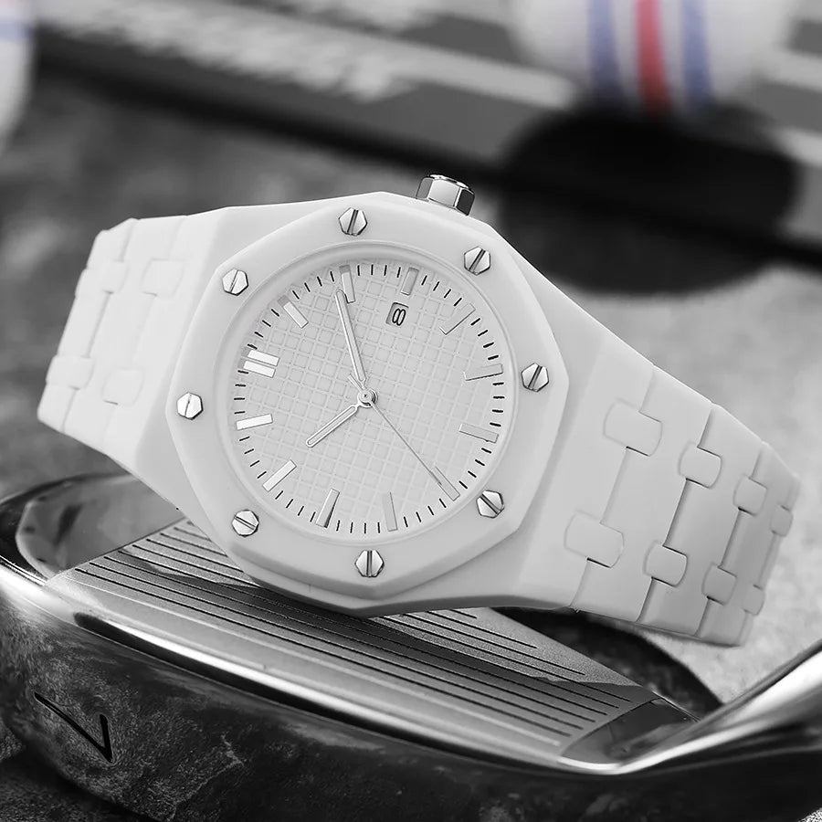 Nueva moda, Reloj con calendario de lujo para Hombre, relojes de cuarzo informales de negocios para mujer, Reloj deportivo de plástico, relojes para estudiantes, Reloj para Hombre
