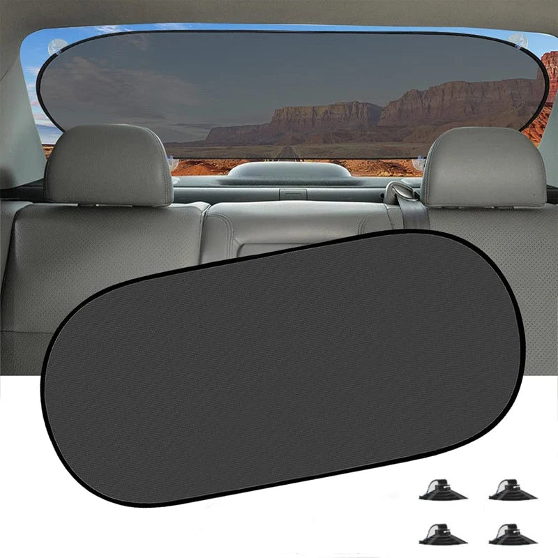 Parasol para coche protección UV plegable parasol para ventana trasera de coche 100x50cm visera de ventana trasera de malla Universal con ventosas
