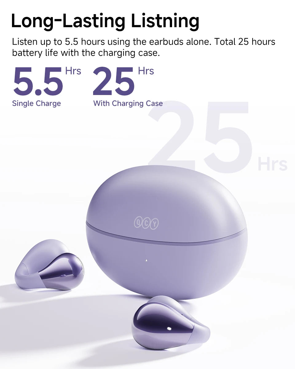 QCY Crossky C30 auriculares con Clip para la oreja Bluetooth 5,4 inalámbricos de oído abierto deportes TWS auriculares de doble conexión