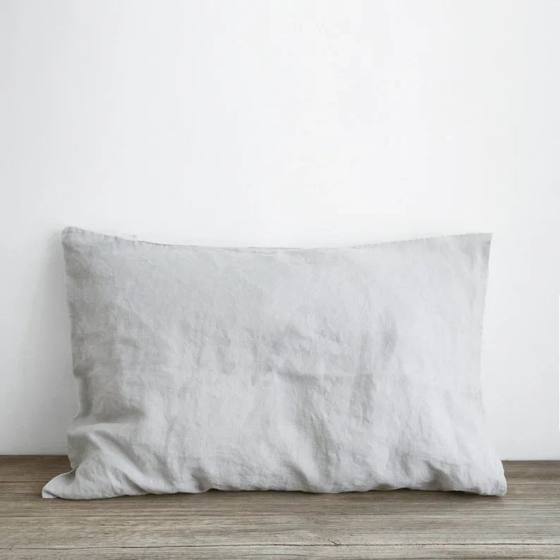 Funda de almohada de lino de 2 uds, fundas de almohada tipo sobre suaves y cómodas de lino Natural francés, decoración del hogar, funda de almohadas para dormitorio para todas las estaciones