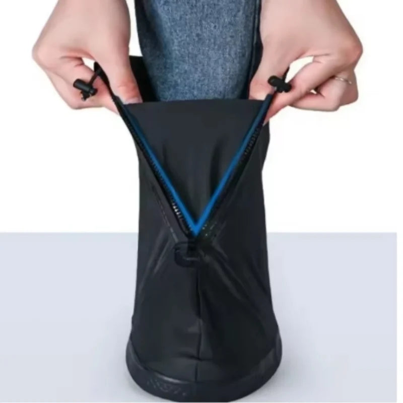 S-XXL reutilizable impermeable zapatos cubierta bota de agua ciclismo senderismo antideslizante PU cuero chanclos lluvia nieve arena zapatos protectores