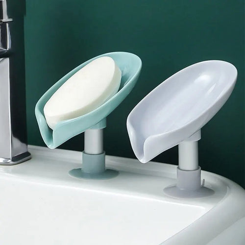 2 piezas de caja de jabón de drenaje creativo, bolsa de almacenamiento de jabón, ventosa, taza de succión personalizada, bonito artefacto de baño de estantería para el hogar