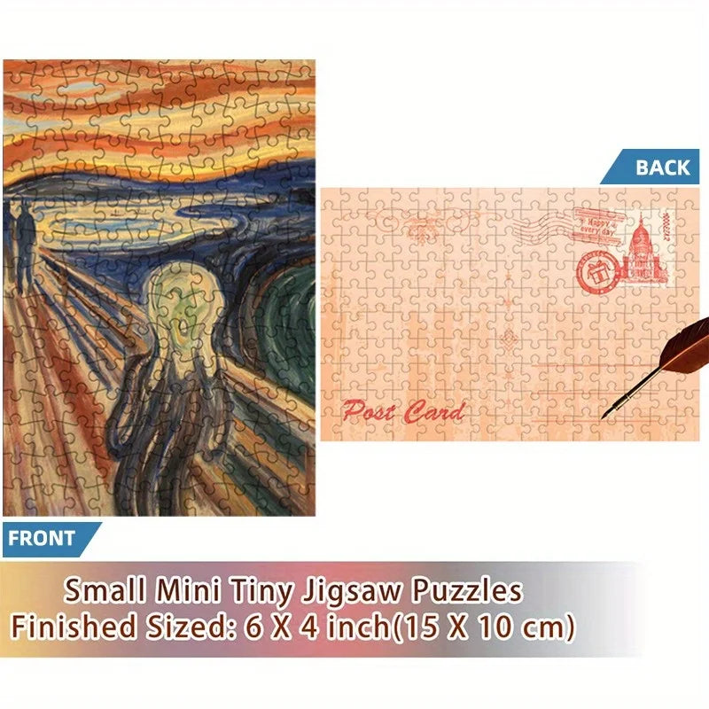 Mini rompecabezas de tubo de ensayo para adultos, rompecabezas de grito, pintura famosa, juego divertido e educativo, exhibición para el hogar, regalos para festivales de cumpleaños