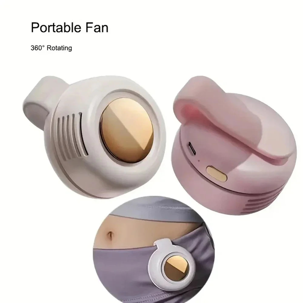Ventilador Whirlwind sin hojas con diseño de botón portátil, miniventilador portátil silencioso con carga USB para viajes en casa y al aire libre