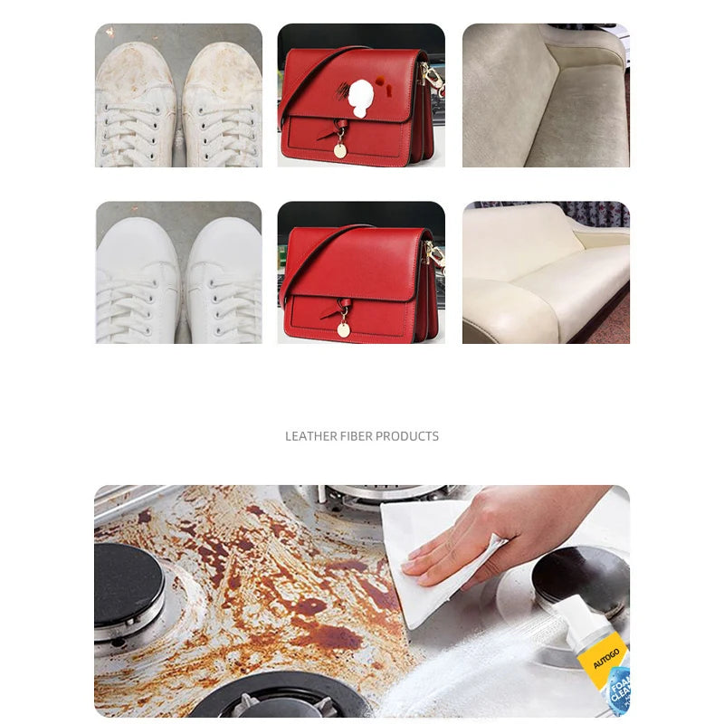 Limpiador de Espuma Multienzimático 4 en 1 para Interiores de Auto, Cuero, Plástico, Tela, Agente de Limpieza sin Espuma para Cocina, Baño y Sofá