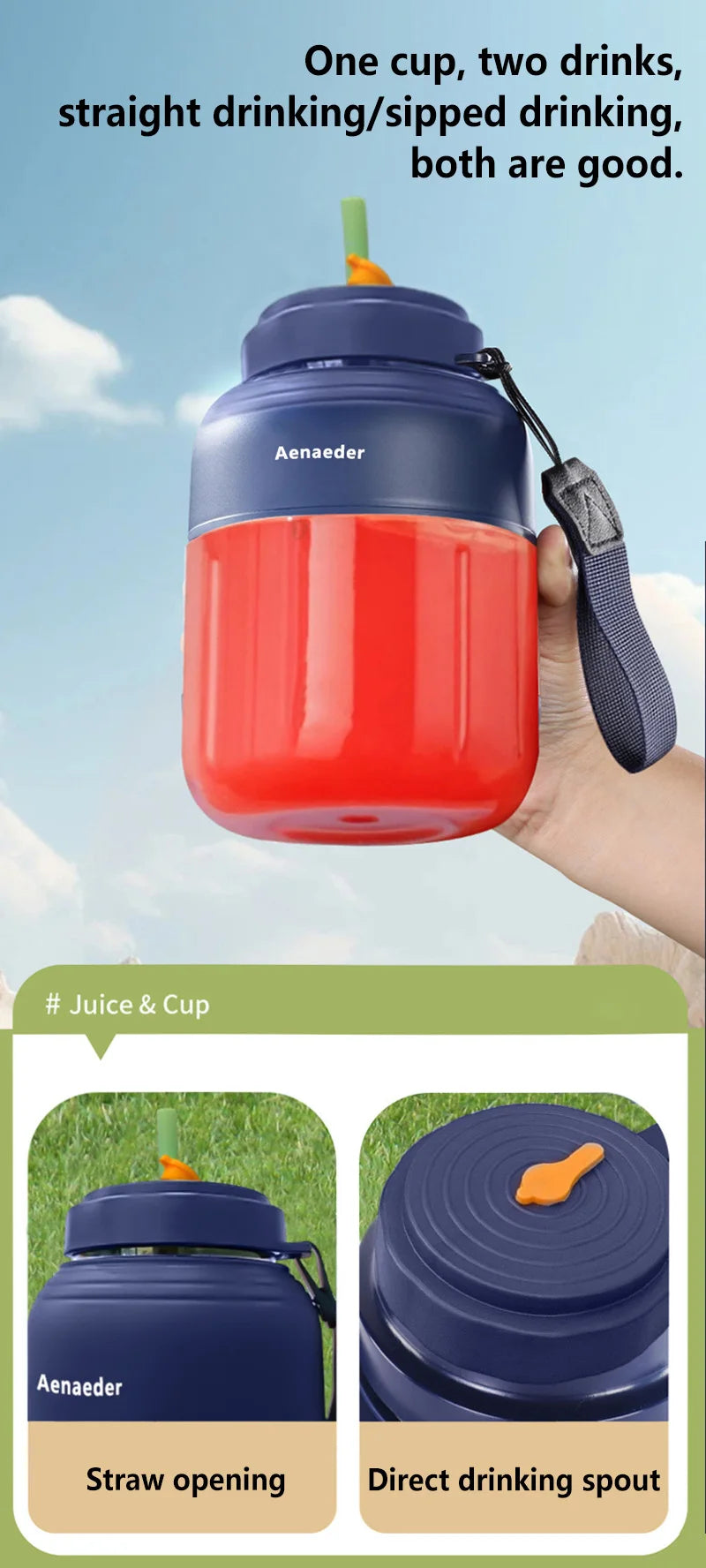 Exprimidor de Frutas Portátil Inalámbrico de 1300 ml, Recargable, Pequeño, para Alimentos Complementarios, Hielo Picado, Multifuncional, para el Hogar, 2026