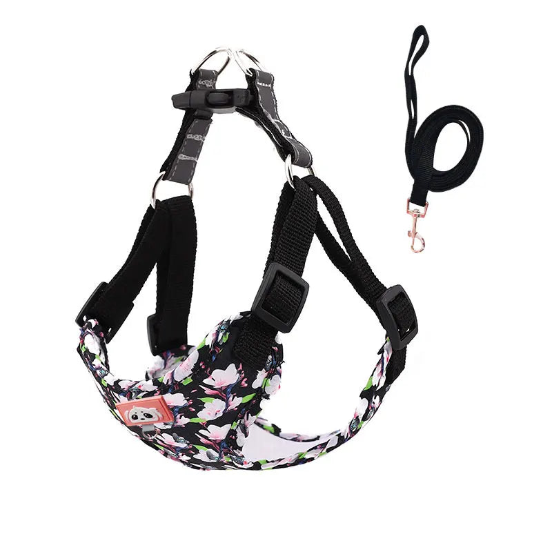 Conjunto de correa de arnés ajustable para perro, chaleco de Bulldog Francés, correa reflectante para cachorro y gato