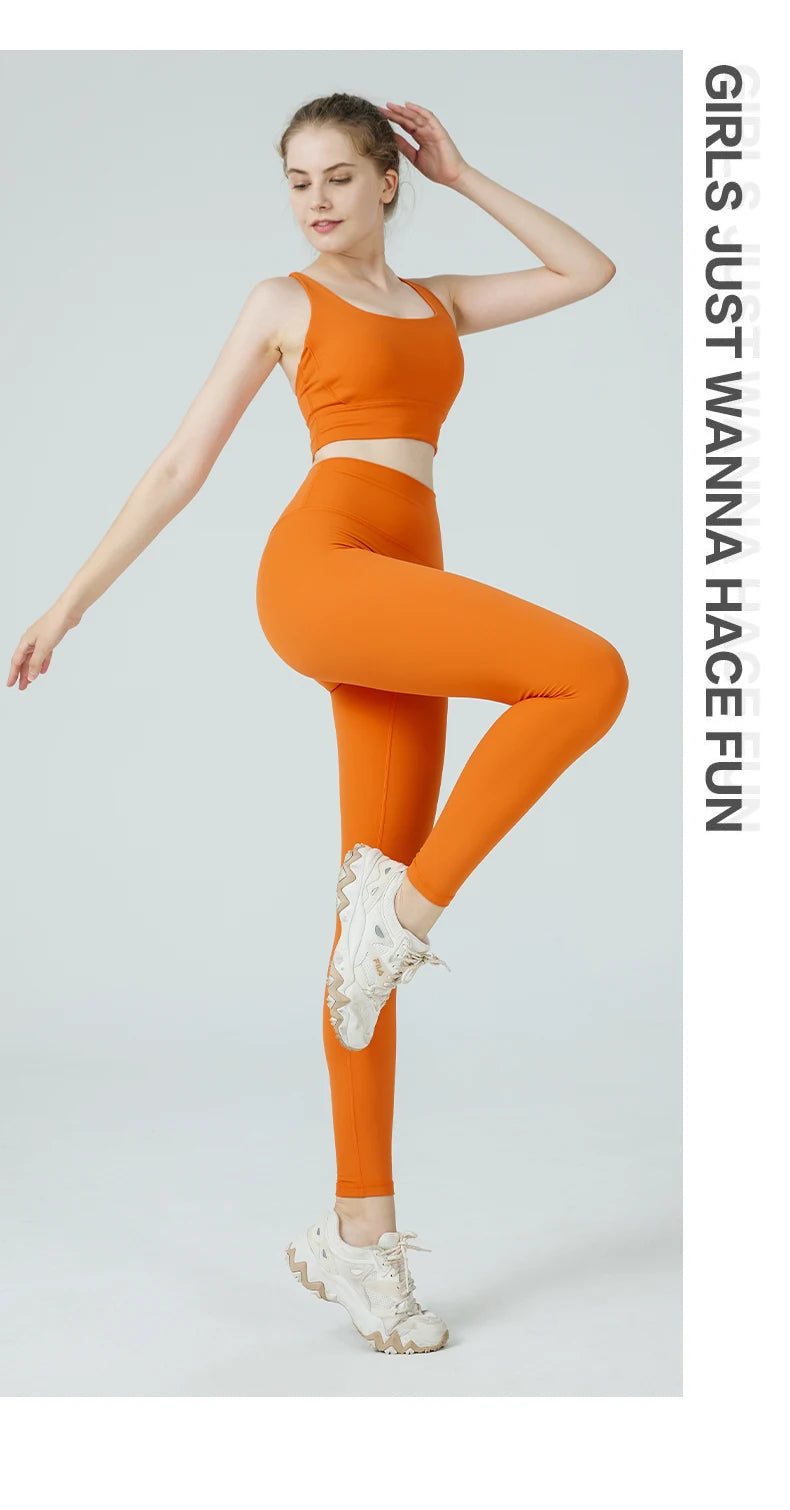 Ropa de Yoga de 2 piezas, chándal para mujer, ropa atlética, traje de Fitness para Pilates, entrenamiento de gimnasio, ropa de realce, Sujetador deportivo, traje de mallas