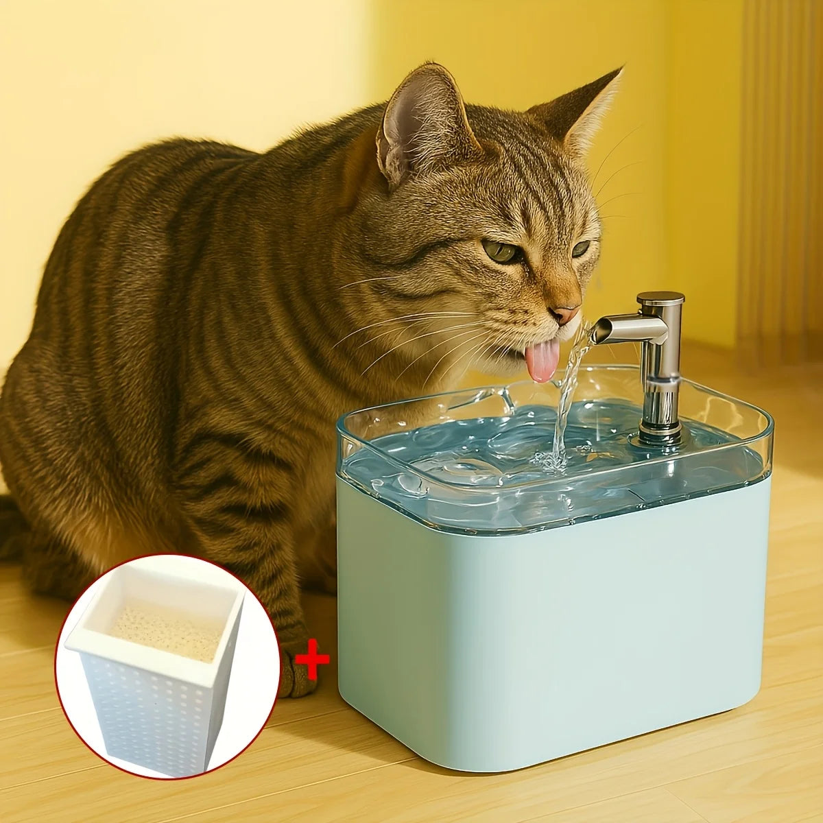 Dispensador de Agua Automático para Gatos de 1.5L, Dispensador de Agua con Flujo Circulante, Bebedero de Agua para Gatos y Perros, Tazón de Agua, Tazón de Alimentación