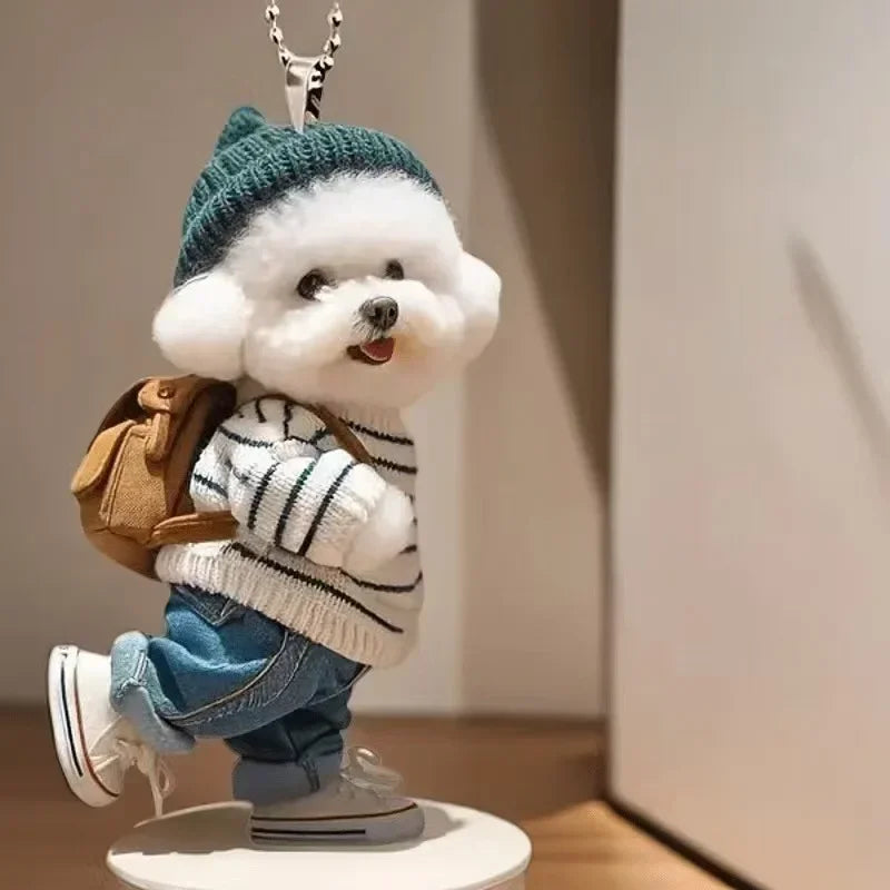 Lindo llavero acrílico para mascotas, perro o gato, con diseño de dibujos animados personalizado, para decorar bolsos, mochilas, regalo.