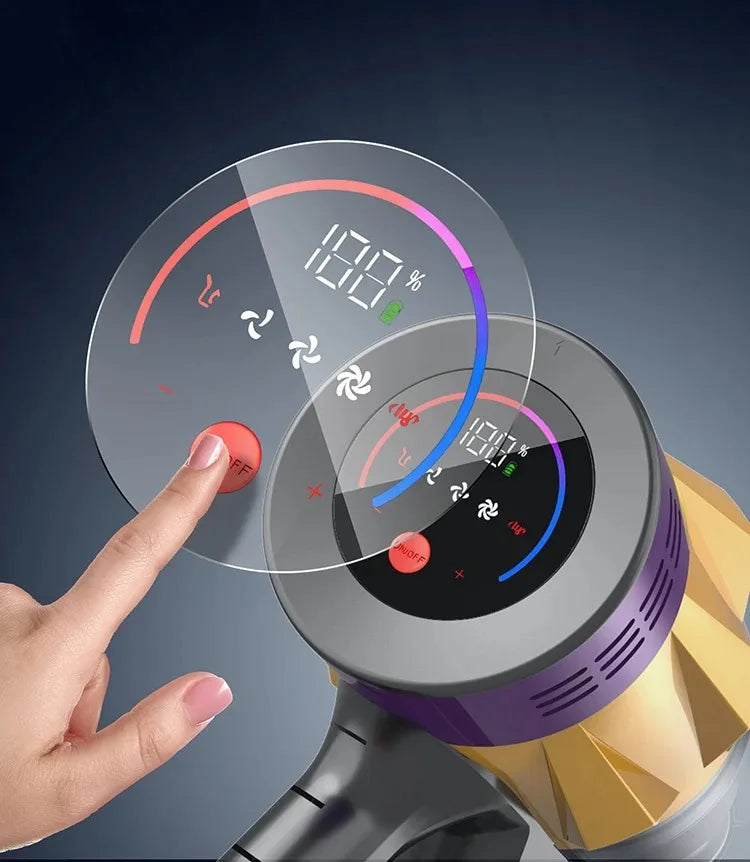 MPQU-aspiradora inalámbrica con pantalla táctil, 50kPa, 550W, batería extraíble, 3 modos de alimentación, escoba eléctrica recargable