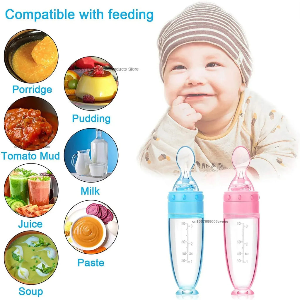 Biberón exprimidor de silicona para entrenamiento de bebés recién nacidos, cuchara de arroz, suplemento alimenticio para cereales infantiles, alimentador, vajilla segura, herramientas