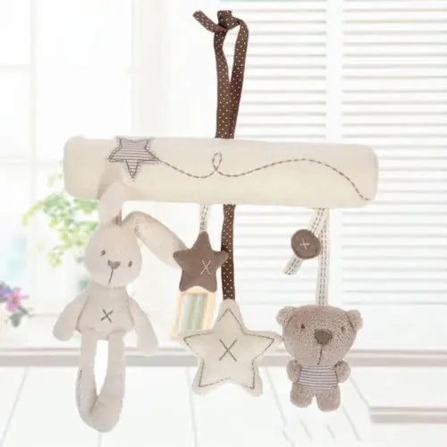 Sonajero de peluche sensorial para bebé, cochecito de juguete, juguetes colgantes móviles musicales, sonajeros móviles para bebés, juegos para recién nacidos de 0 a 6 y 12 meses