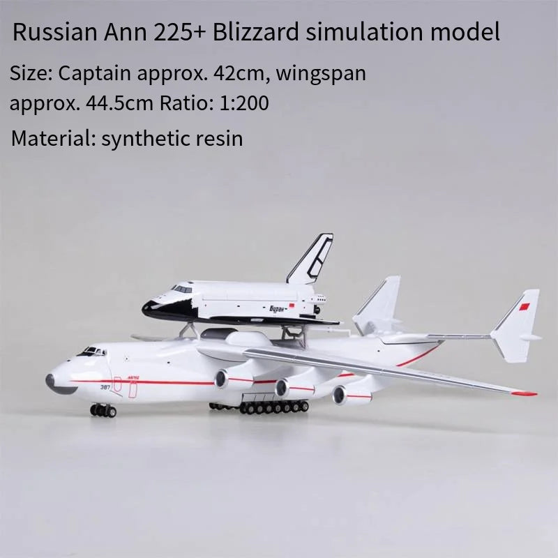Antonov AN-225 Avión de transporte escala 1/200 42cm modelo de avión de simulación adorno de recuerdo juguete colección de exhibición ornamento