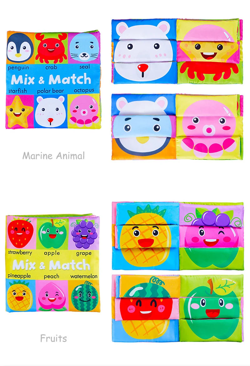 Libros suaves para bebés, juguetes 3D con tacto y sensación de tela arrugada, libros para bebés, niños, tacto y sensación arrugada, regalos para niños pequeños