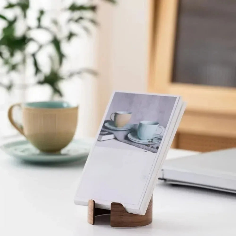 Nuevo Soporte para Teléfono Móvil de Madera de Nogal, Multiusos, Portátil, para Tarjetas de Visita, Organizador de Escritorio Premium