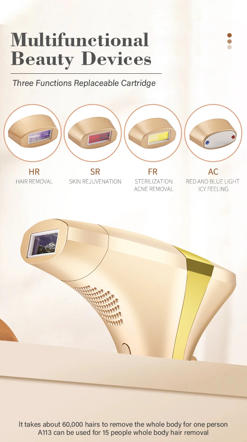 KODO 2026 Depiladora Láser de Hielo de Alta Gama, Personalizable, Depilación Láser Permanente IPL, Fotoepiladora Indolora 4 en 1 para Rostro y Cuerpo