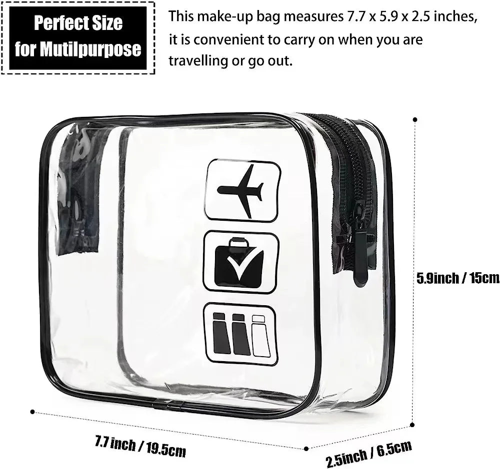 Bolsa organizadora de embalaje de viaje de PVC transparente para mujer, bolsa de viaje para cepillo de dientes, toalla, equipaje, bolsa de almacenamiento de artículos de tocador y cosméticos