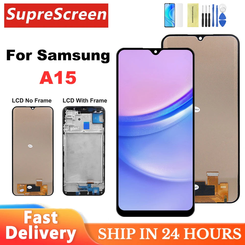 Pantalla A15 para Samsung A15 A155F A155M pantalla LCD MONTAJE DE digitalizador con pantalla táctil para Samsung A15 A156B A156E pantalla de visualización