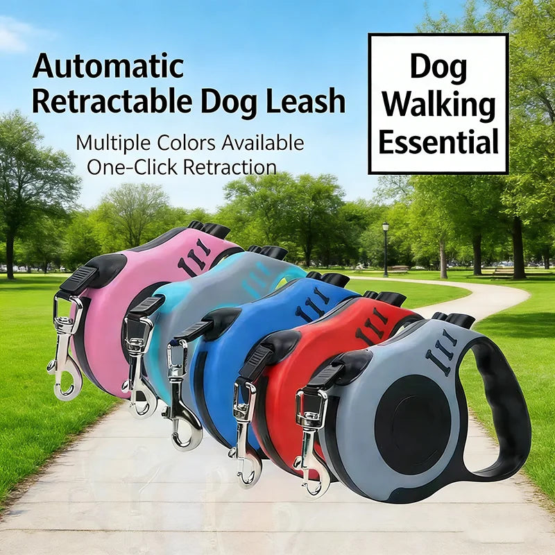 Correa Retráctil Automática para Mascotas, Cuerda de Nailon Resistente para Pasear Perros, Cuerda de Tracción Ajustable para Gatos, Dispositivo de Tracción Antirrotura para Mascotas