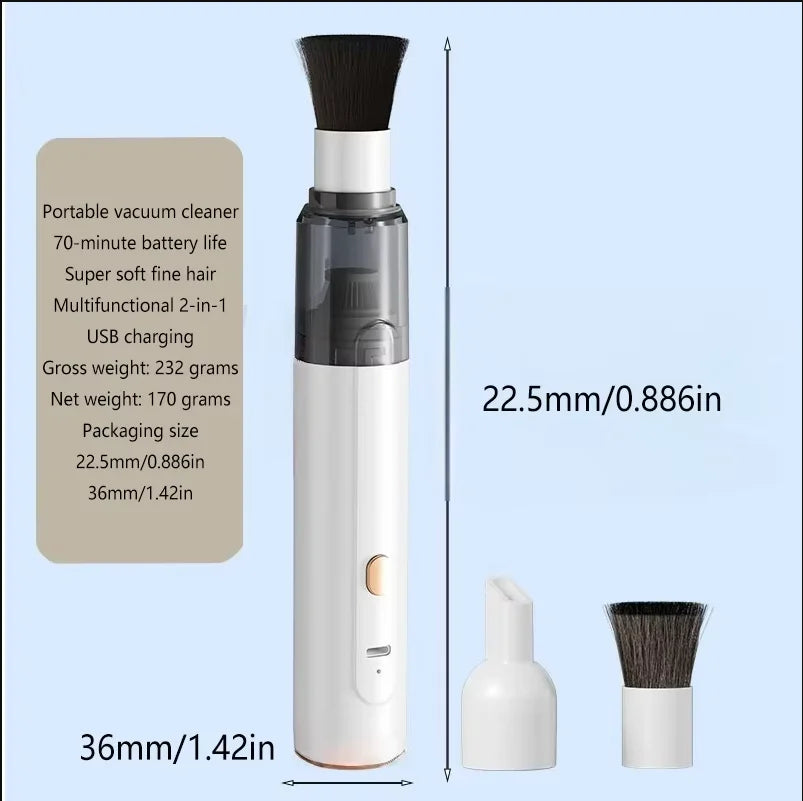 Mini Aspiradora de Mano 3 en 1, Succión/Soplado/Aspiración de Agua, Fuerte Succión, Portátil, para Coche, Polvo de Café, Limpieza de Escritorio