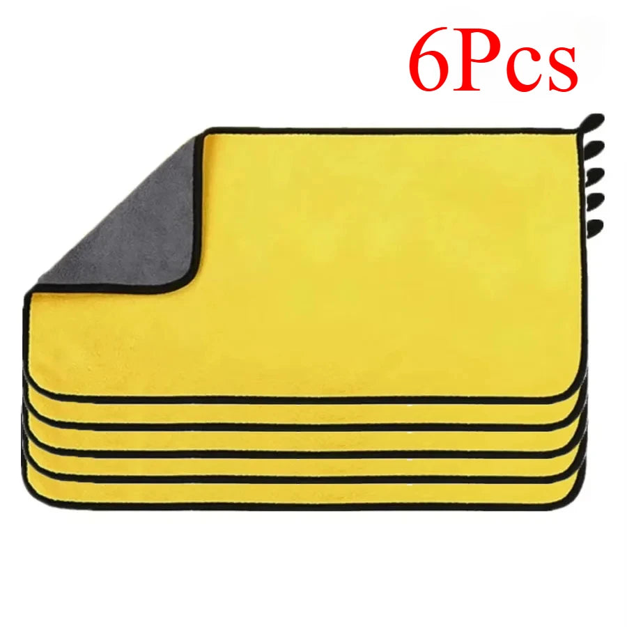 Toallas de limpieza de microfibra para coche, 1/2/3/6/10 Uds., 30x60cm, suaves, de secado rápido para espejos y ventanas, trapos de limpieza, paño de lavado de doble capa