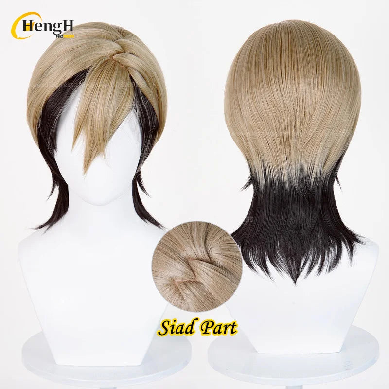 En stock Anime Zanka Guita Enji ‌   Pelucas de Cosplay Rudo Amo Li Glaze, pelo sintético resistente al calor, pelucas para fiesta de Halloween + gorro de peluca