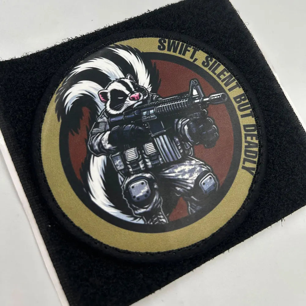 Parche de impresión silencioso pero mortal de tácticas de ardilla, insignia de moral con respaldo de gancho para chaqueta y mochila, brazalete de estilo militar