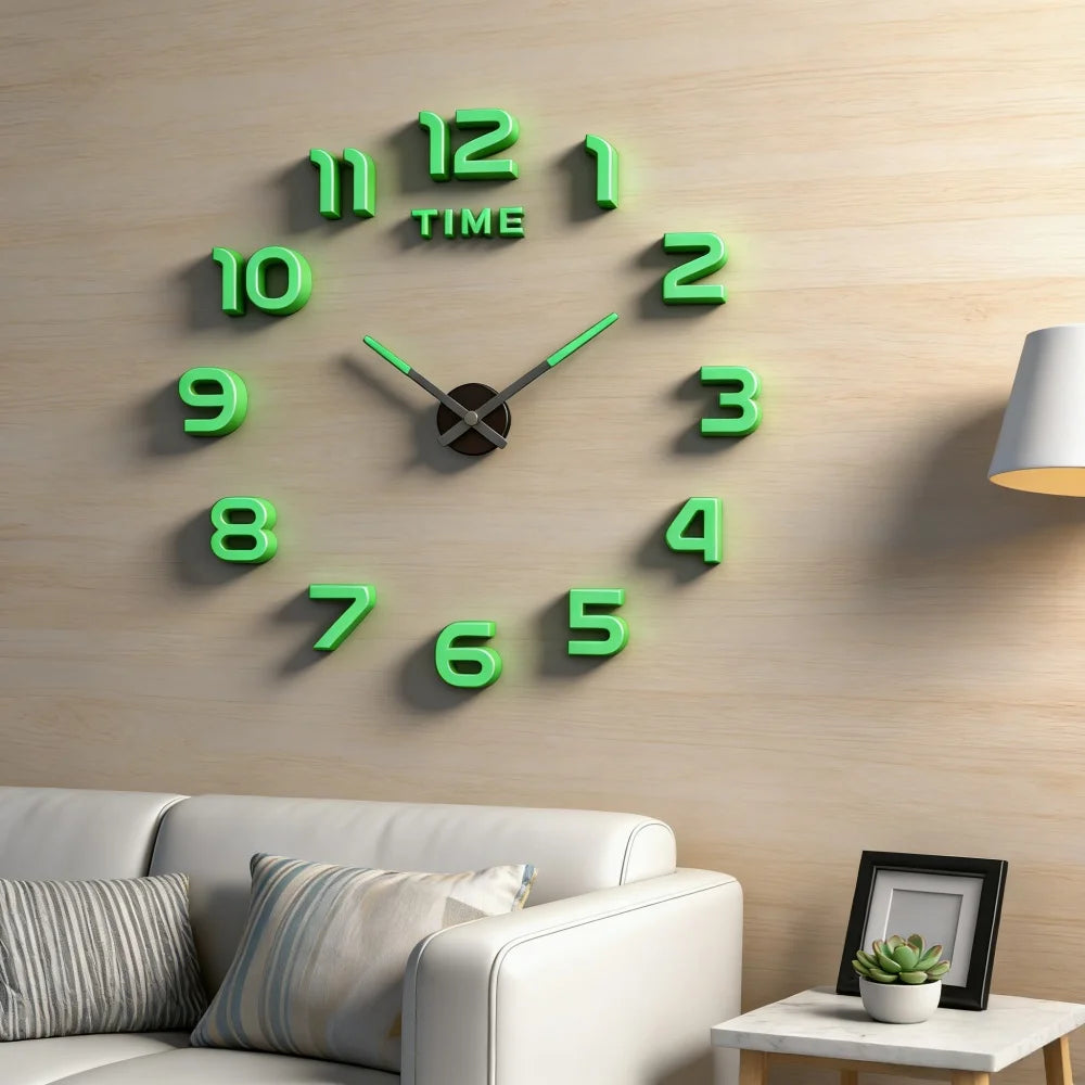 Reloj de pared con espejo acrílico de Número Romano grande 2D/3D, pegatina de moda DIY, relojes de cuarzo, reloj, decoración del hogar, pegatinas para el salón
