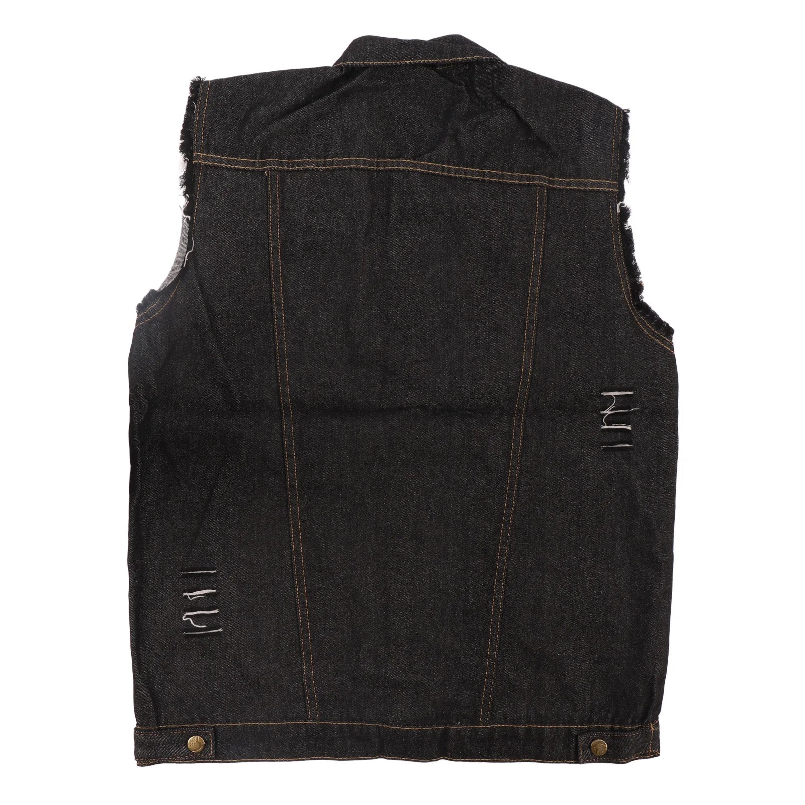 Chaleco Vaquero para Hombre, Cuello Vuelto, Sin Mangas, de Moda, con Botones, Estilo Casual