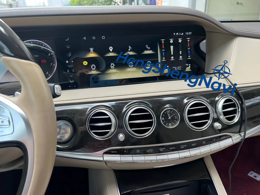 Radio para Auto Android Auto + Pantalla Digital Dual de 24.6 Pulgadas para Mercedes Benz Clase S W222 2014-2020 Reproductor Multimedia Estéreo Carplay