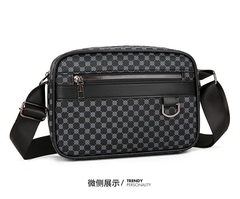 Bolso de hombro con estampado de moda para hombre, bandolera de mensajero de piel sintética, bolso de estilo Vintage para hombre, bolso de hombro, regalo para hombre